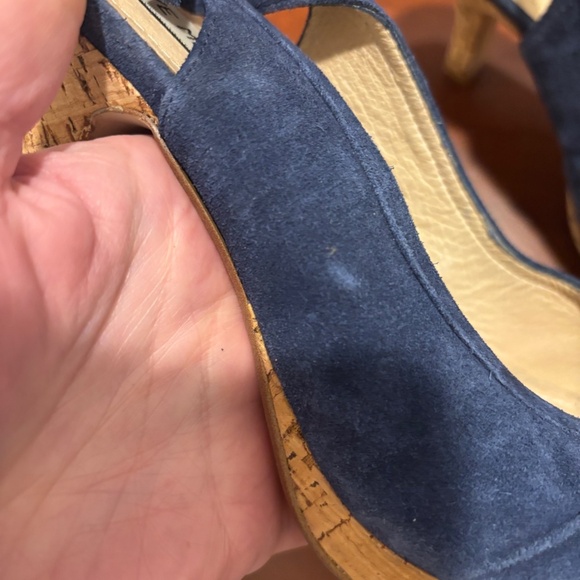 Steve Madden Pursue Suede Leather Slingback Heels in Blue Size 8 - Picture 9 of 12
